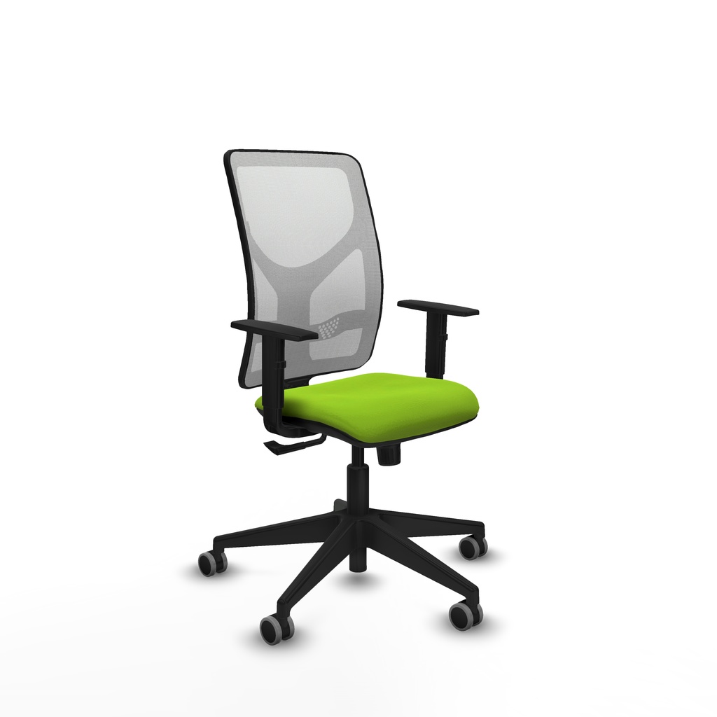 Motilla sincro malla blanca similpiel pistacho brazos 1D base piramidal  ruedas 65mm engomadas