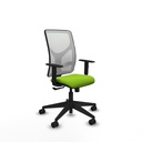 Motilla sincro malla blanca similpiel pistacho brazos 1D base piramidal  ruedas 65mm nailon