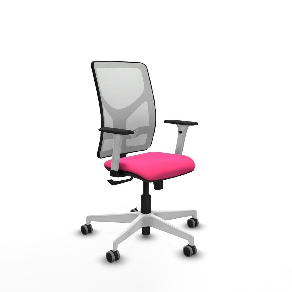 Motilla sincro malla blanca similpiel rosa brazos blancos base blanca  ruedas 65mm engomadas