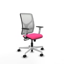 Motilla sincro malla blanca similpiel rosa brazos blancos base blanca  ruedas 65mm nailon