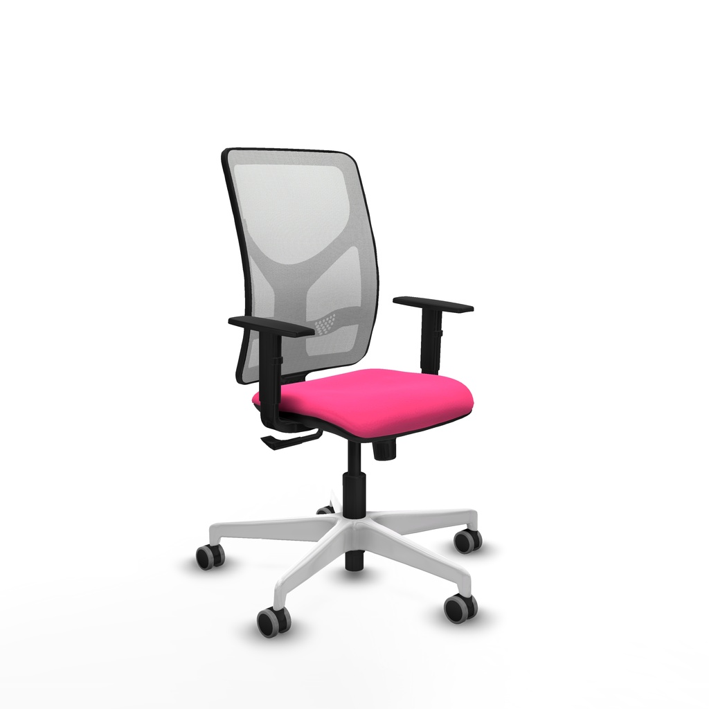 Motilla sincro malla blanca similpiel rosa brazos 1D base blanca  ruedas 65mm engomadas