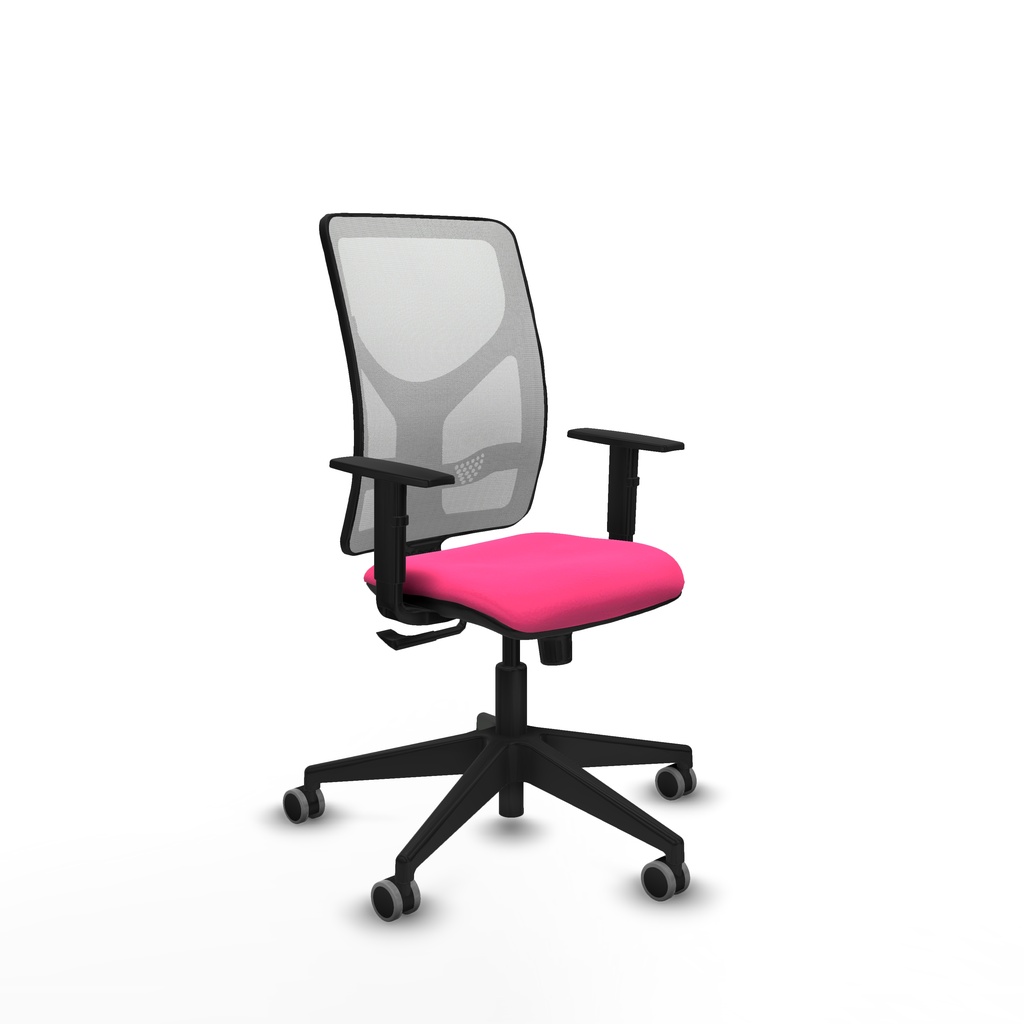 Motilla sincro malla blanca similpiel rosa brazos 1D base piramidal  ruedas 65mm engomadas