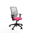 Motilla sincro malla blanca similpiel rosa brazos 1D base piramidal  ruedas 65mm nailon