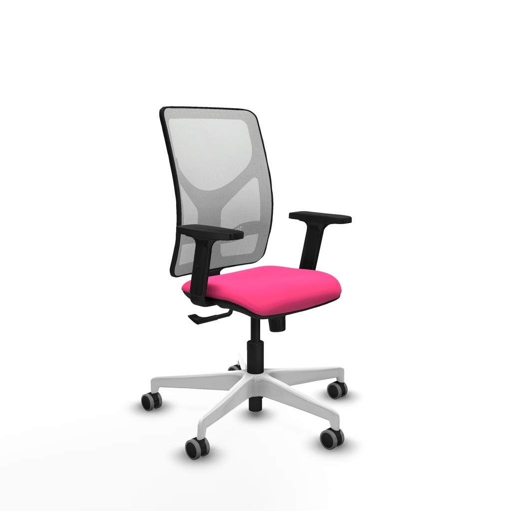 Motilla sincro malla blanca similpiel rosa brazos 2D base blanca  ruedas 65mm engomadas