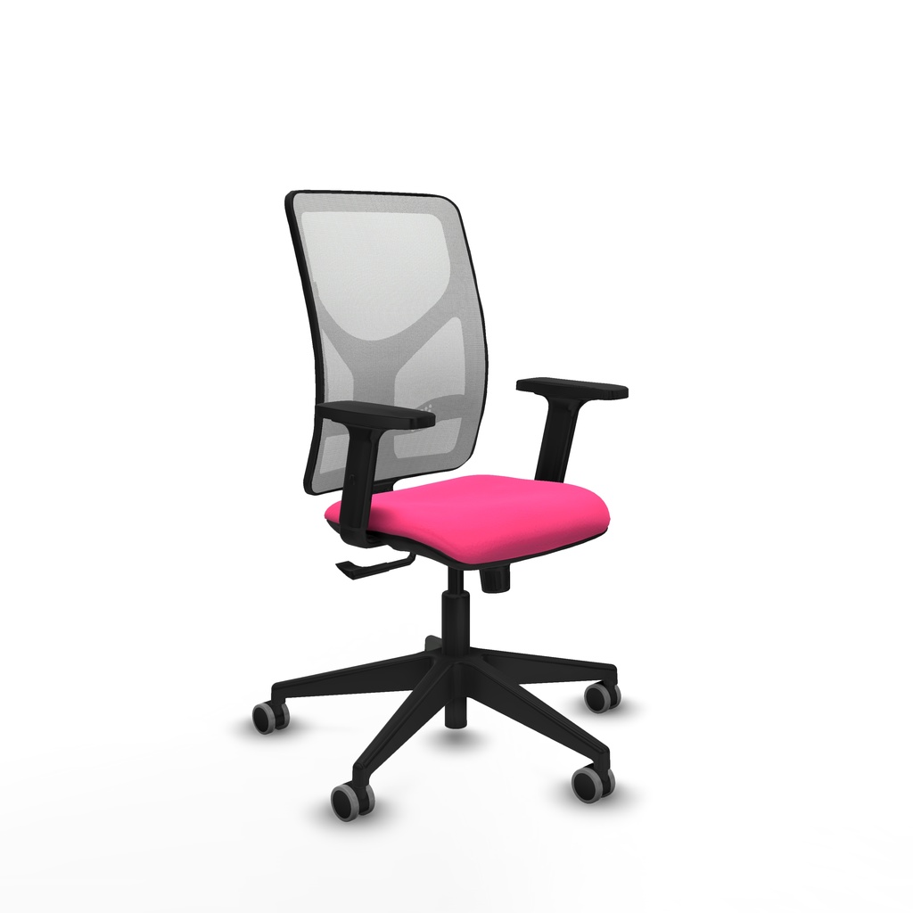 Motilla sincro malla blanca similpiel rosa brazos 2D base piramidal  ruedas 65mm engomadas