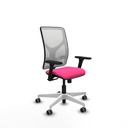 Motilla sincro malla blanca similpiel rosa brazos 3D base blanca  ruedas 65mm engomadas