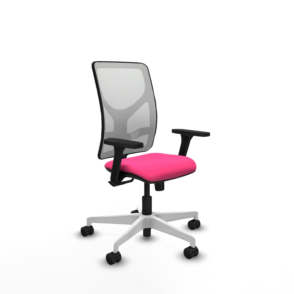 Motilla sincro malla blanca similpiel rosa brazos 3D base blanca  ruedas 65mm nailon