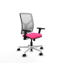Motilla sincro malla blanca similpiel rosa brazos 3D base blanca  ruedas 65mm nailon