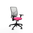 Motilla sincro malla blanca similpiel rosa brazos 3D base piramidal  ruedas 65mm engomadas