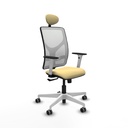 Motilla sincro malla blanca similpiel crema brazos blancos base blanca cabecero fijo ruedas 65mm engomadas