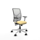 Motilla sincro malla blanca similpiel crema brazos blancos base blanca  ruedas 65mm nailon