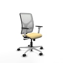 Motilla sincro malla blanca similpiel crema brazos blancos base aluminio  ruedas 65mm nailon