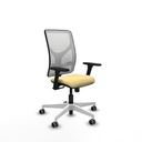 Motilla sincro malla blanca similpiel crema brazos 3D base blanca  ruedas 65mm engomadas