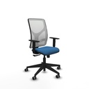 Motilla sincro malla blanca similpiel azul claro brazos 1D base piramidal  ruedas 65mm engomadas