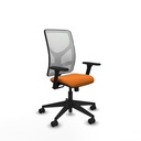 Motilla sincro malla blanca similpiel naranja brazos 3D base piramidal  ruedas 65mm nailon