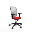 Motilla sincro malla blanca similpiel rojo brazos 2D base piramidal  ruedas 65mm engomadas