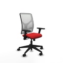 Motilla sincro malla blanca similpiel rojo brazos 3D base piramidal  ruedas 65mm nailon