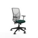 Motilla sincro malla blanca similpiel verde botella brazos blancos base piramidal  ruedas 65mm engomadas
