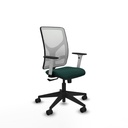 Motilla sincro malla blanca similpiel verde botella brazos blancos base piramidal  ruedas 65mm nailon