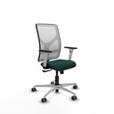 Motilla sincro malla blanca similpiel verde botella brazos blancos base aluminio  ruedas 65mm engomadas