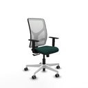 Motilla sincro malla blanca similpiel verde botella brazos 1D base blanca  ruedas 65mm engomadas