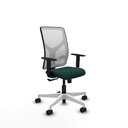 Motilla sincro malla blanca similpiel verde botella brazos 1D base blanca  ruedas 65mm nailon