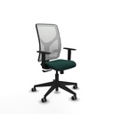 Motilla sincro malla blanca similpiel verde botella brazos 1D base piramidal  ruedas 65mm engomadas