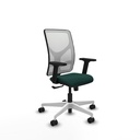 Motilla sincro malla blanca similpiel verde botella brazos 2D base blanca  ruedas 65mm nailon