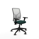 Motilla sincro malla blanca similpiel verde botella brazos 3D base piramidal  ruedas 65mm engomadas