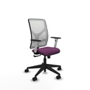 Motilla sincro malla blanca similpiel morado brazos blancos base piramidal  ruedas 65mm nailon