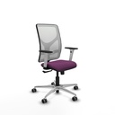Motilla sincro malla blanca similpiel morado brazos blancos base aluminio  ruedas 65mm engomadas