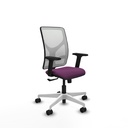 Motilla sincro malla blanca similpiel morado brazos 2D base blanca  ruedas 65mm nailon