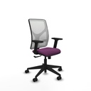 Motilla sincro malla blanca similpiel morado brazos 2D base piramidal  ruedas 65mm nailon