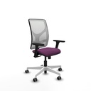 Motilla sincro malla blanca similpiel morado brazos 3D base blanca  ruedas 65mm engomadas
