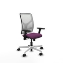 Motilla sincro malla blanca similpiel morado brazos 3D base blanca  ruedas 65mm nailon