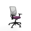 Motilla sincro malla blanca similpiel morado brazos 3D base piramidal  ruedas 65mm engomadas