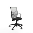 Motilla sincro malla blanca similpiel negro brazos blancos base piramidal  ruedas 65mm engomadas