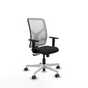 Motilla sincro malla blanca similpiel negro brazos 1D base blanca  ruedas 65mm engomadas