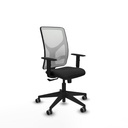 Motilla sincro malla blanca similpiel negro brazos 1D base piramidal  ruedas 65mm engomadas