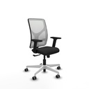 Motilla sincro malla blanca similpiel negro brazos 2D base blanca  ruedas 65mm engomadas