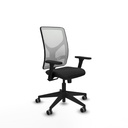 Motilla sincro malla blanca similpiel negro brazos 3D base piramidal  ruedas 65mm engomadas