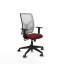 Motilla sincro malla blanca similpiel granate brazos 1D base piramidal  ruedas 65mm engomadas