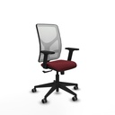 Motilla sincro malla blanca similpiel granate brazos 2D base piramidal  ruedas 65mm engomadas