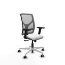 Motilla sincro malla gris bali blanco brazos 2D base blanca  ruedas 65mm engomadas