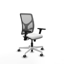 Motilla sincro malla gris bali blanco brazos 3D base blanca  ruedas 65mm engomadas