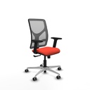 Motilla sincro malla gris bali naranja oscuro brazos 2D base aluminio  ruedas 65mm engomadas