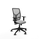 Motilla sincro malla gris bali gris claro brazos 1D base piramidal  ruedas 65mm engomadas