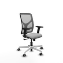 Motilla sincro malla gris bali gris claro brazos 2D base blanca  ruedas 65mm engomadas