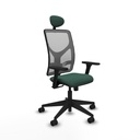 Motilla sincro malla gris bali verde botella brazos 3D base piramidal cabecero fijo ruedas 65mm nailon