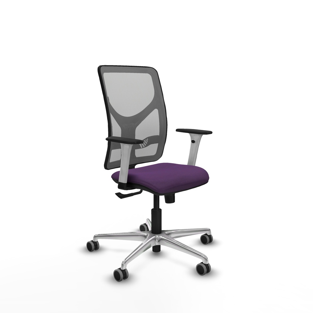 Motilla sincro malla gris bali morado brazos blancos base aluminio  ruedas 65mm engomadas